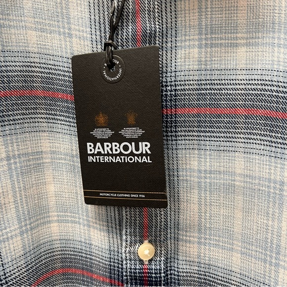 BARBOUR Kickstart Long Sleeve Plaid Pale Sky Shirt - Picture 7 of 11